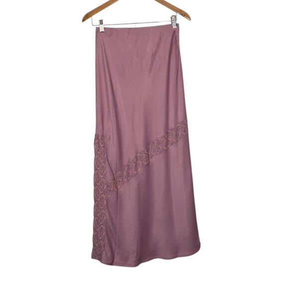 FREE PEOPLE  Lucia Two Piece Set Pink Satin Lace Bohemian Outfit Size Small NWOT - Picture 9 of 12